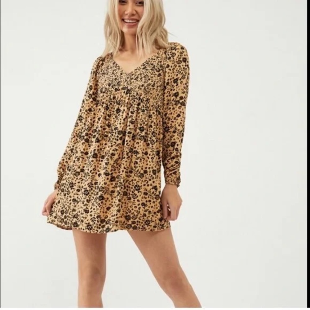 Pac sun women’s animal print babydoll dress XS